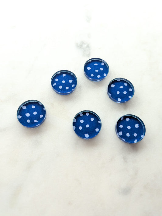 UV printed clear acrylic earring studs - 1.5cm circle, Christmas - jewellery making