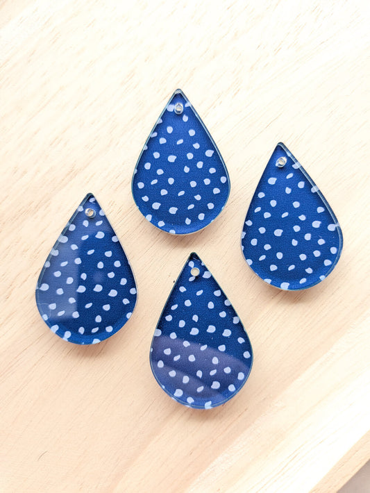 UV printed clear acrylic earring blanks - 4cm teardrop, Christmas - jewellery making
