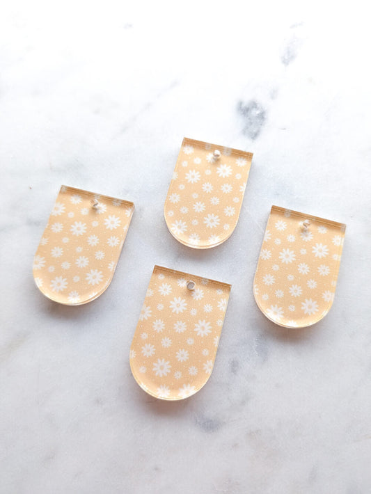 UV printed clear acrylic earring blanks - 3cm arch, Pastels - jewellery making
