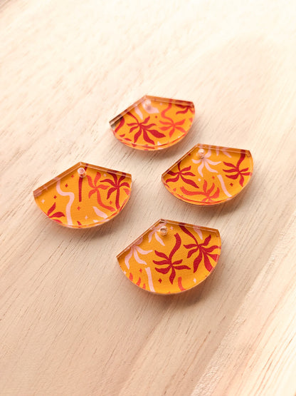 UV printed clear acrylic earring blanks - 3cm fan, Australiana - jewellery making
