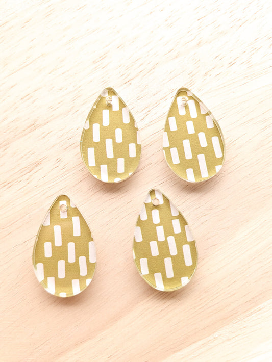 UV printed clear acrylic earring blanks - 3cm teardrop 2, Australiana - jewellery making