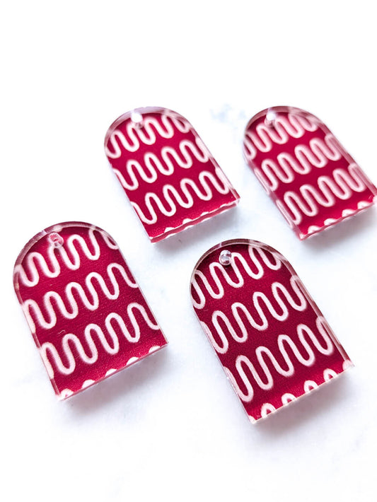 UV printed clear acrylic earring blanks - 3cm arch, Australiana - jewellery making