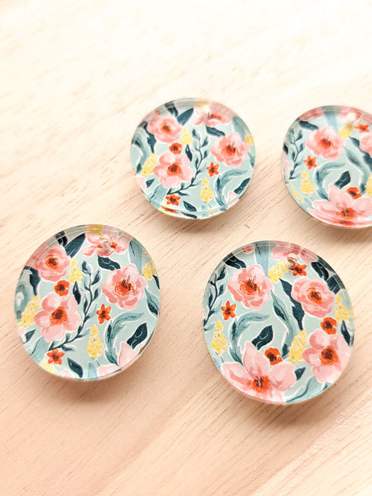 UV printed clear acrylic earring blanks - 3cm irregular circle, Australiana - jewellery making