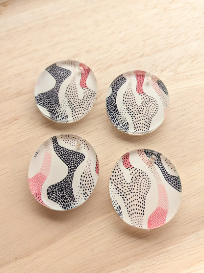 UV printed clear acrylic earring blanks - 3cm irregular circle, Australiana - jewellery making