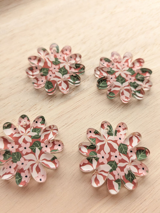 UV printed clear acrylic earring blanks - 3cm daisy, Australiana - jewellery making