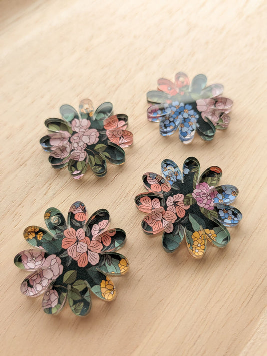 UV printed clear acrylic earring blanks - 3cm daisy, Australiana - jewellery making