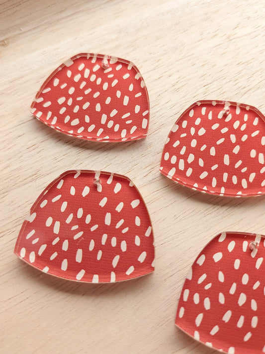 UV printed clear acrylic earring blanks - 4cm shield, Australiana - jewellery making