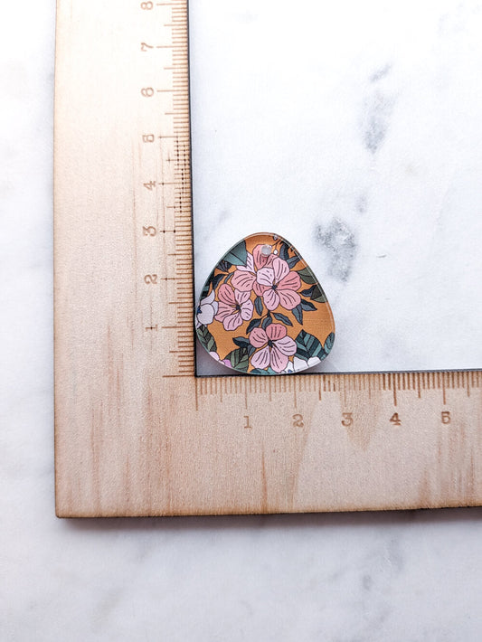 Clear Acrylic - 3cm Pebble - 1 Hole - Australiana - 88