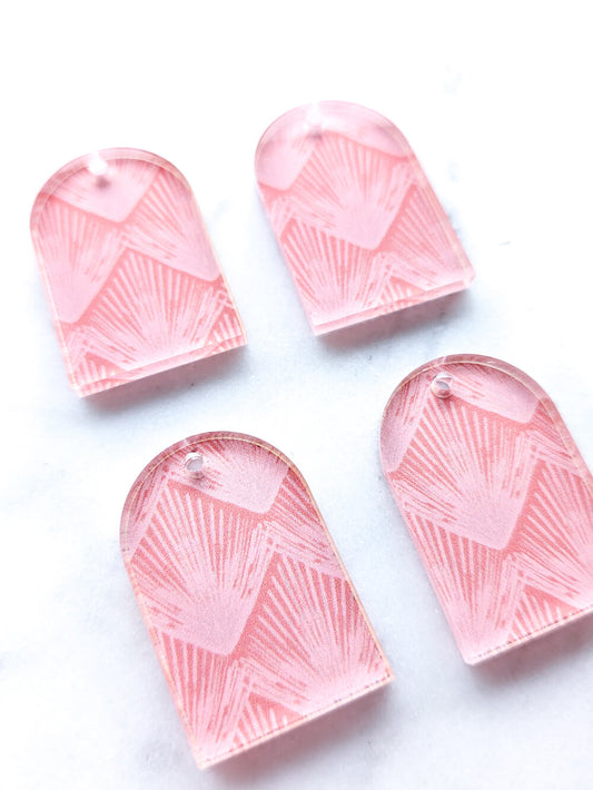 UV printed clear acrylic earring blanks - 3cm arch, Australiana - jewellery making