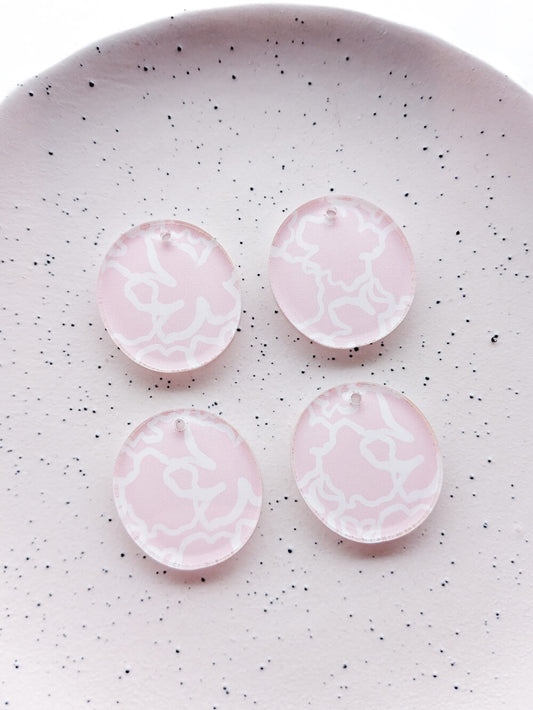 UV printed clear acrylic earring blanks - 3cm irregular circle, Australiana - jewellery making