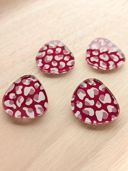 UV printed clear acrylic earring blanks - 3cm pebble, Australiana - jewellery making