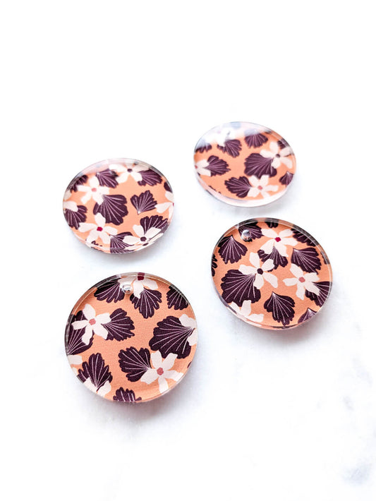 UV printed clear acrylic earring blanks - 3cm irregular circle, Australiana - jewellery making