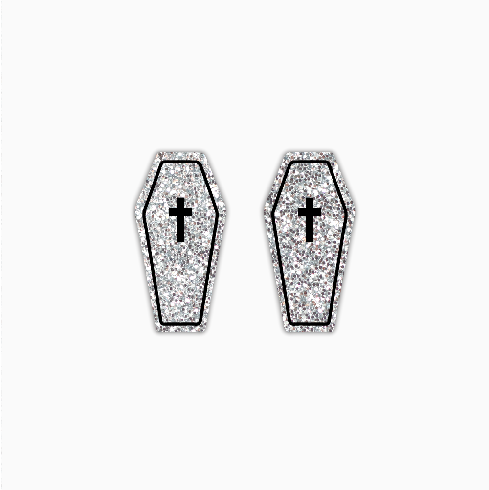 Coffin, Halloween Acrylic Shape - earring findings for jewellery making