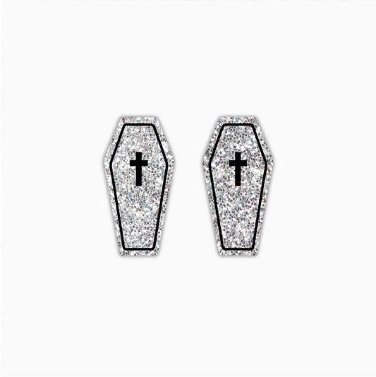 Coffin, Halloween Acrylic Shape - earring findings for jewellery making