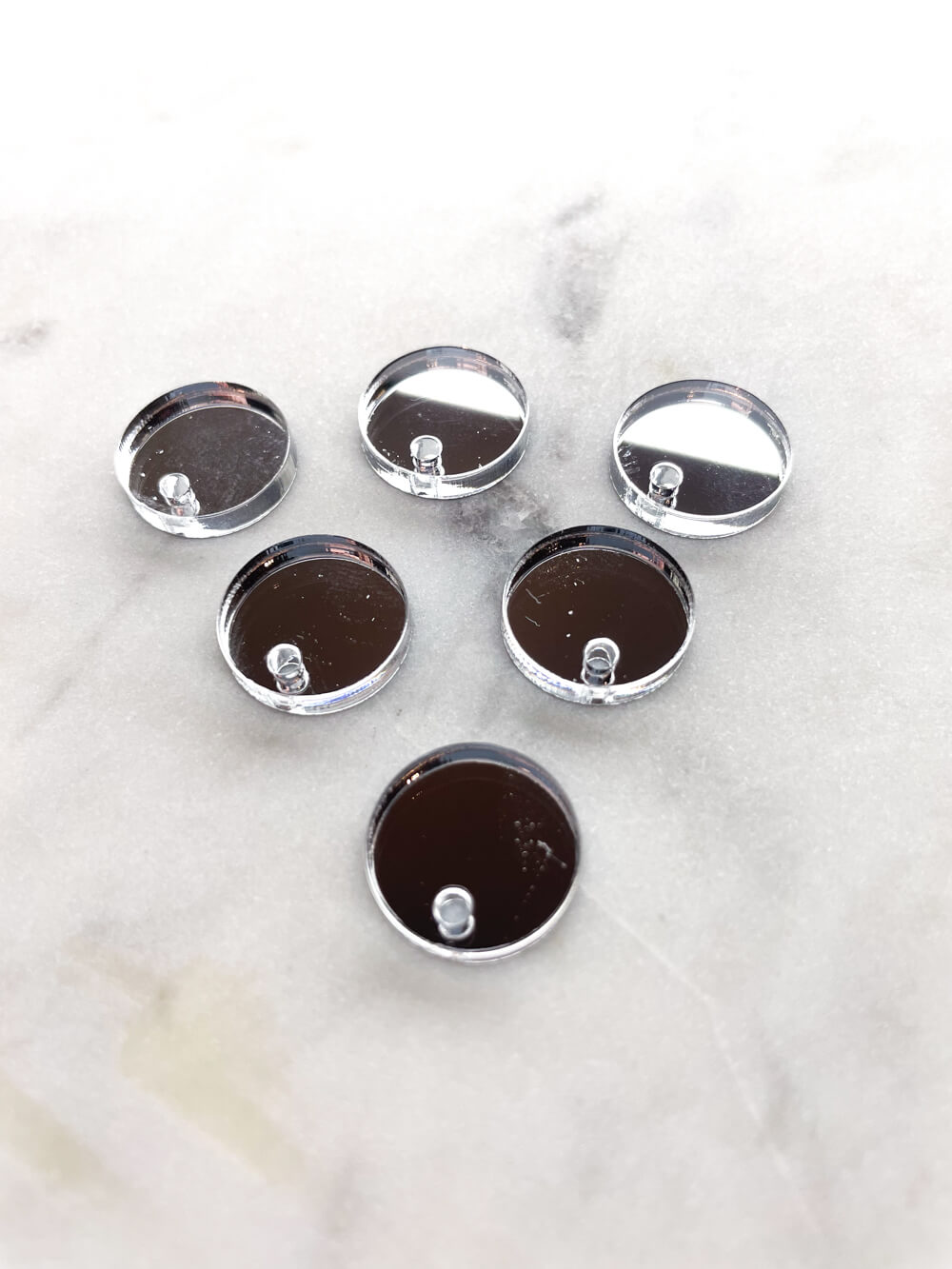12.5mm or 15mm Silver Mirror Circle Toppers/Studs
