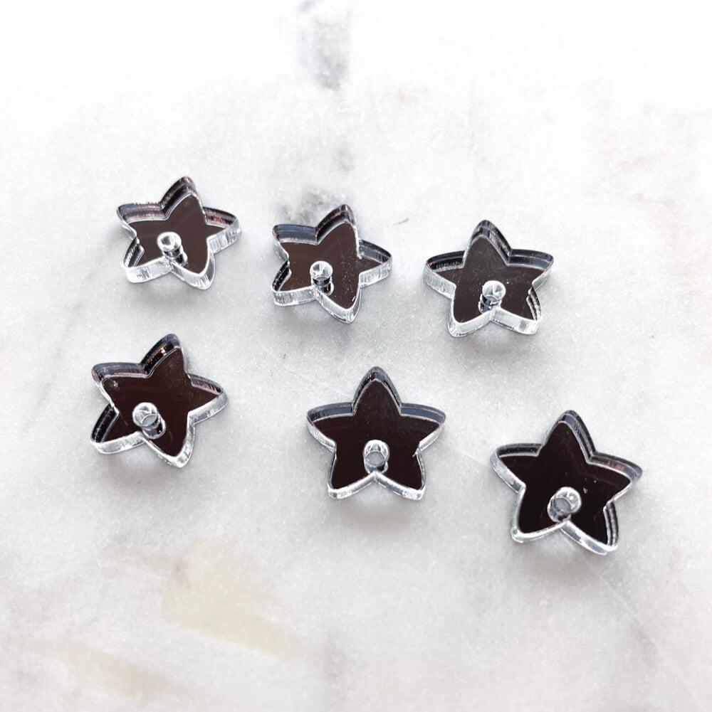 12.5mm or 15mm Silver Mirror Star Toppers/Studs