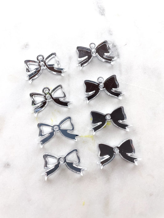 25mm Silver Mirror Bows
