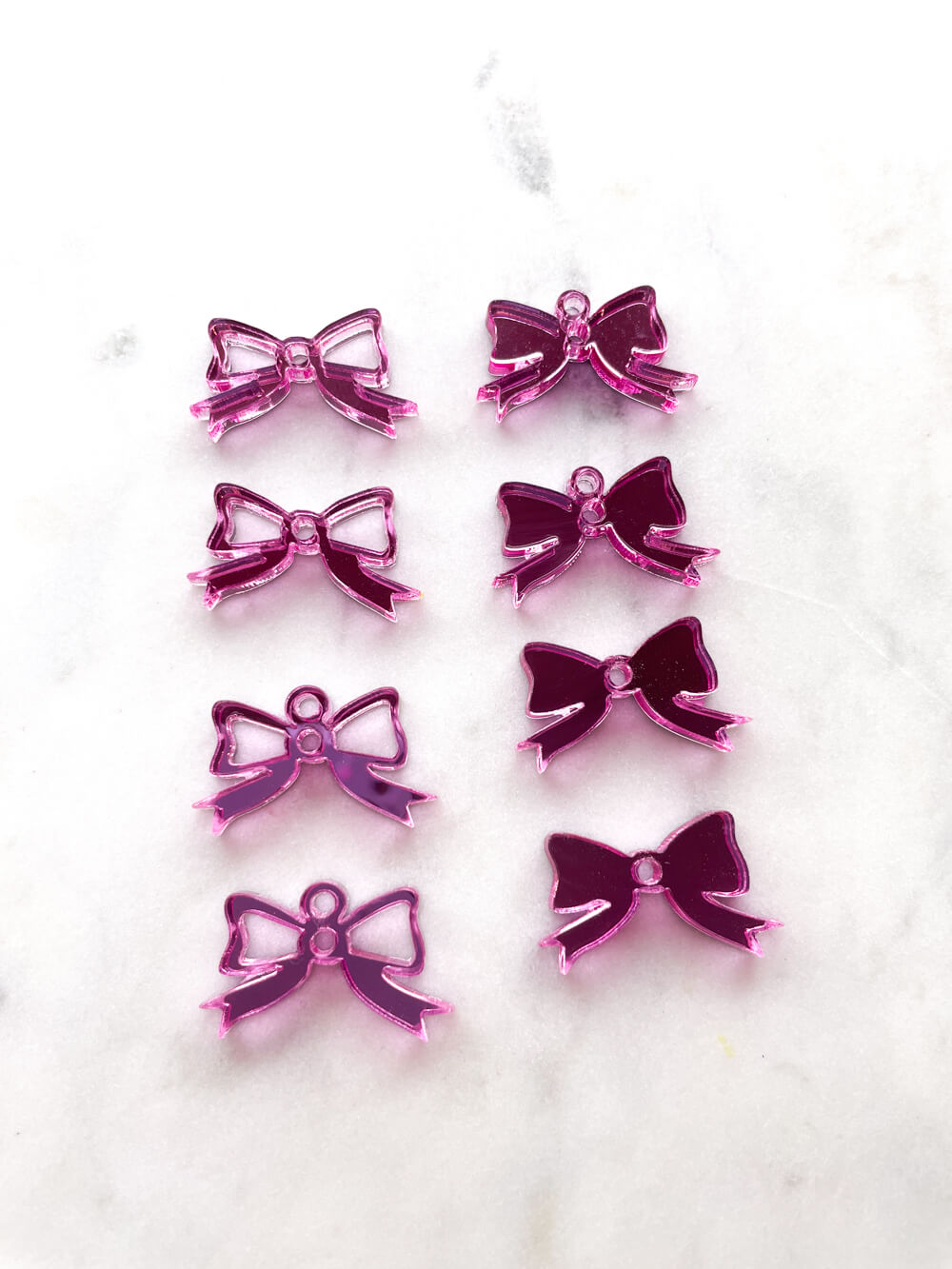 25mm Bright Pink Mirror Bows