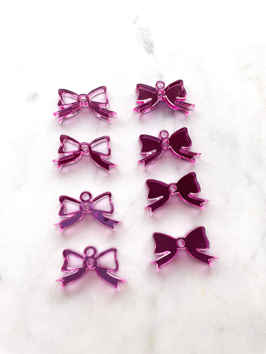 25mm Bright Pink Mirror Bows