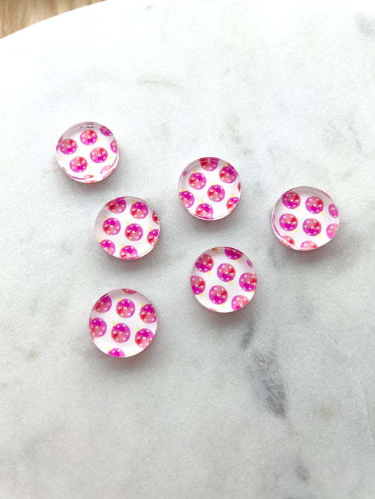 UV printed clear acrylic earring studs - 1.5cm circle, Christmas - jewellery making
