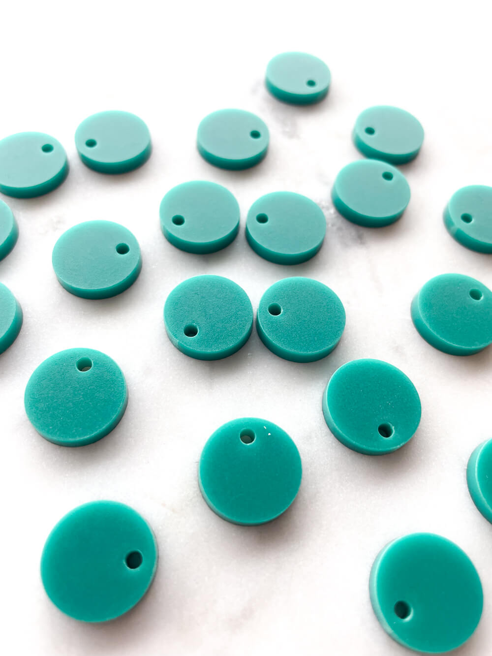 12.5mm or 15mm Deep Green Circle Toppers/Studs