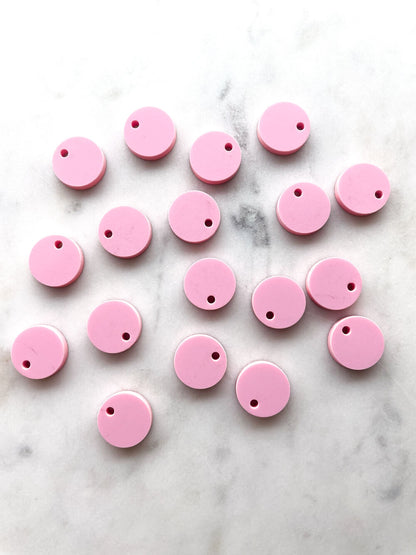 12.5mm or 15mm Pastel Pink Circle Toppers/Studs - Various pack sizes