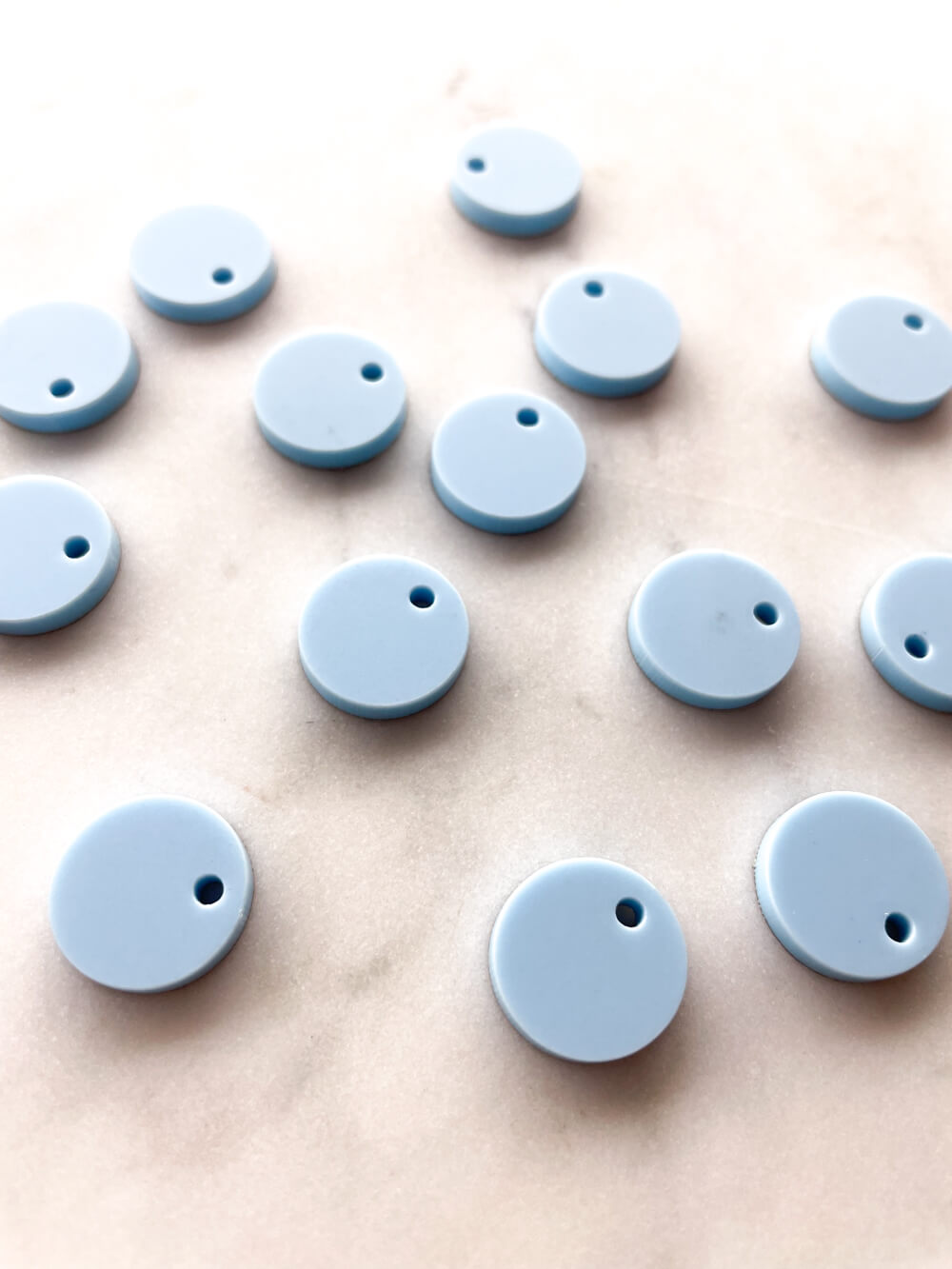12.5mm or 15mm Pastel Blue Circle Toppers/Studs