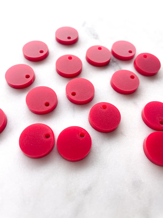 12.5mm or 15mm Red Circle Toppers/Studs