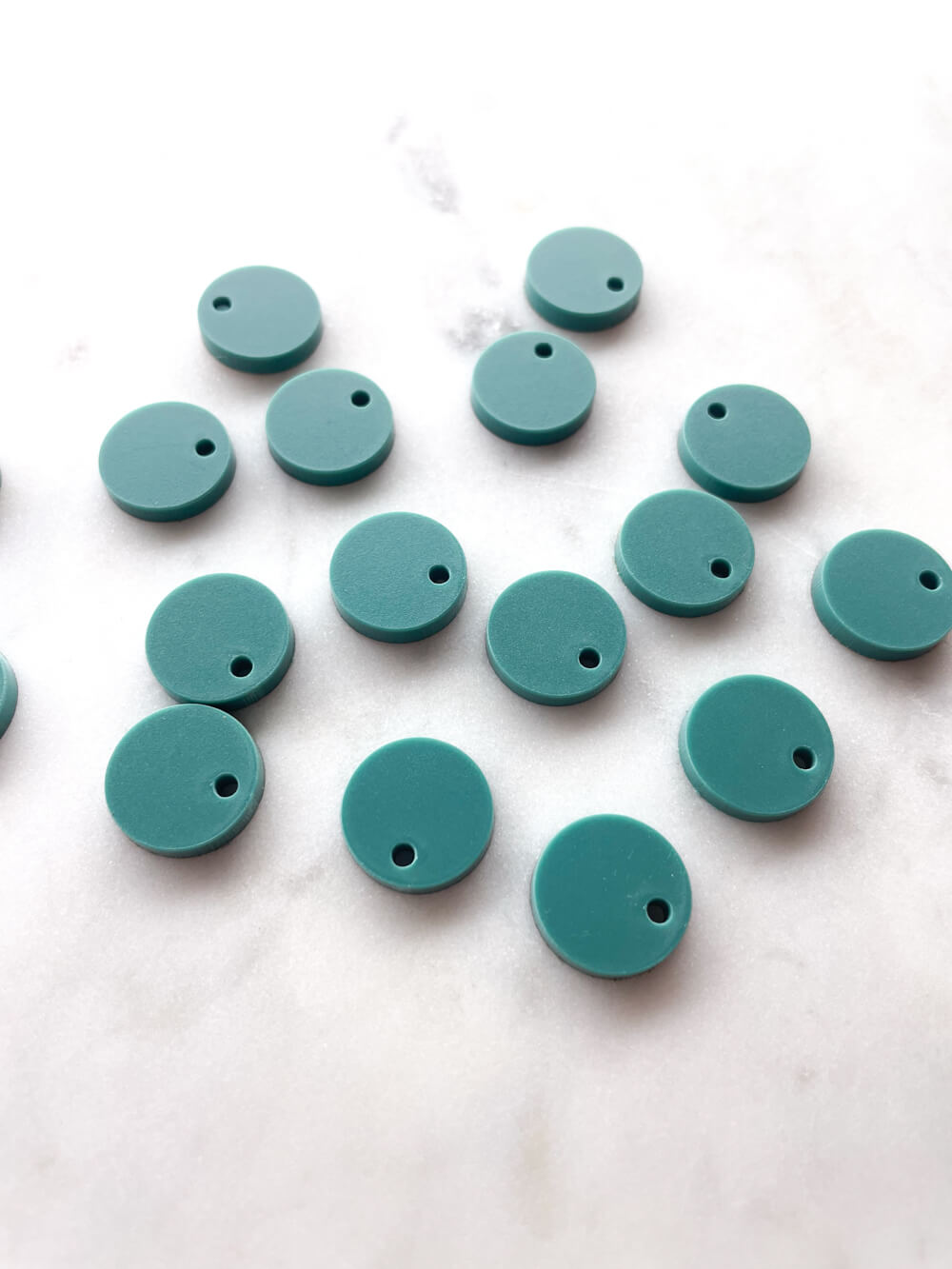 12.5mm or 15mm Forest Green Circle Toppers/Studs - Various pack sizes