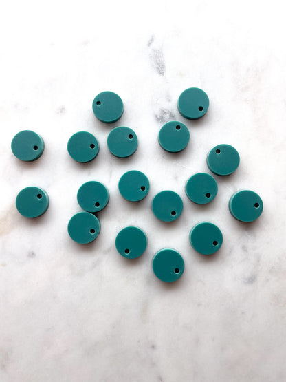 12.5mm or 15mm Forest Green Circle Toppers/Studs - Various pack sizes