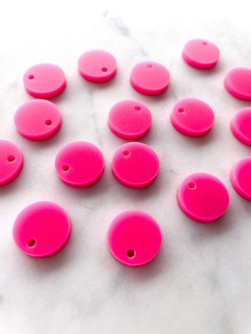 12.5mm or 15mm Hot Pink Circle Toppers/Studs