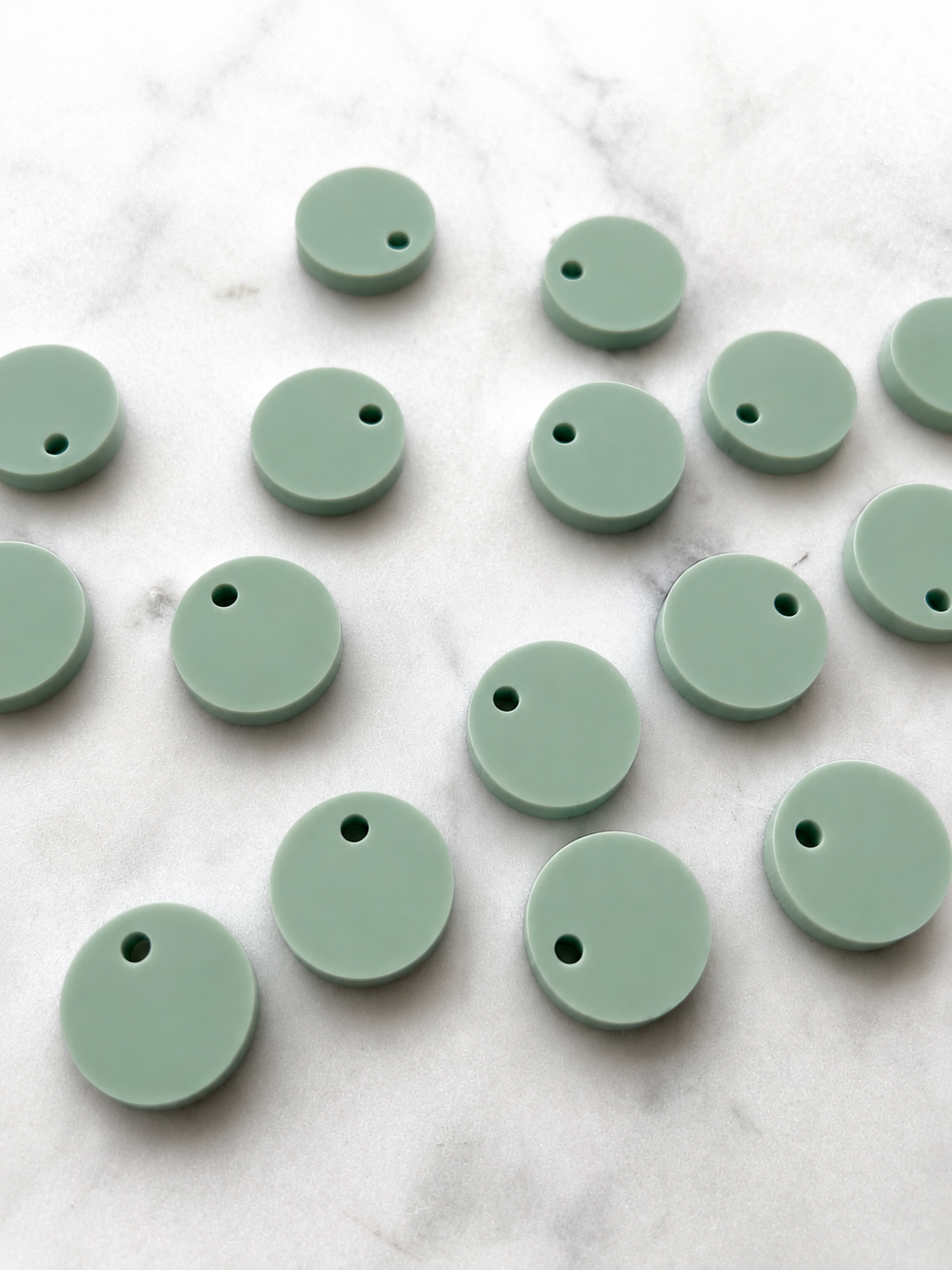12.5mm or 15mm Cool Sage Circle Toppers/Studs