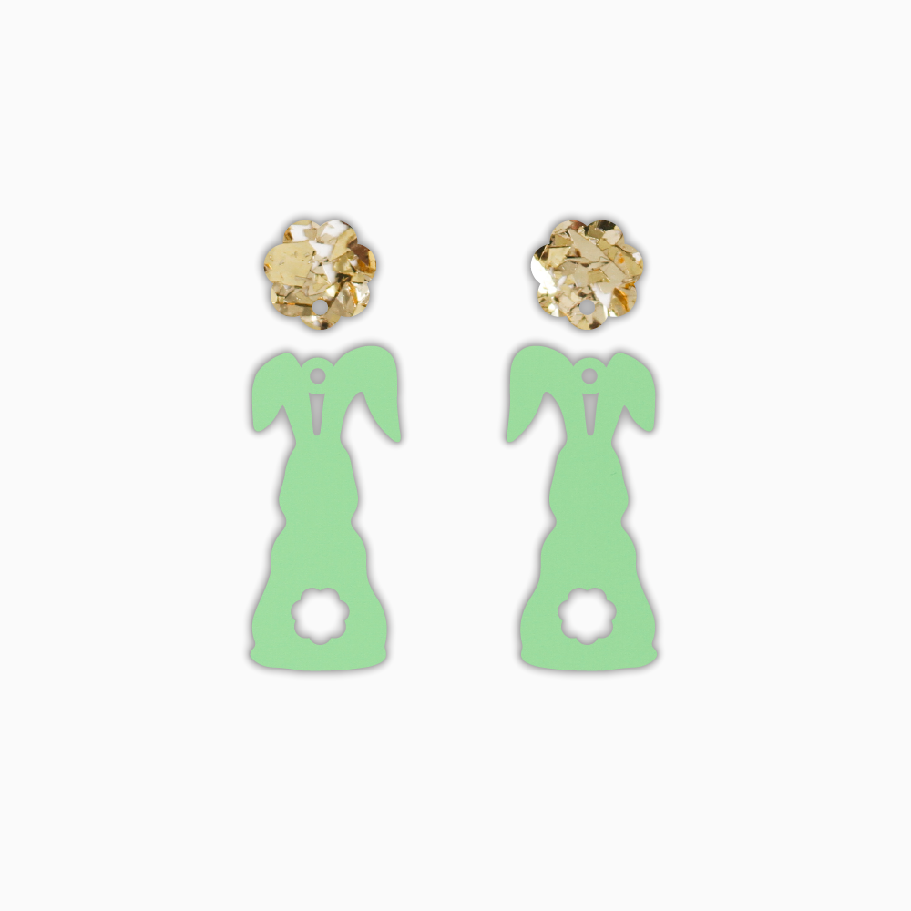 Cotton Tail Dangles, Easter Acrylic Shape - earring findings for jewellery making