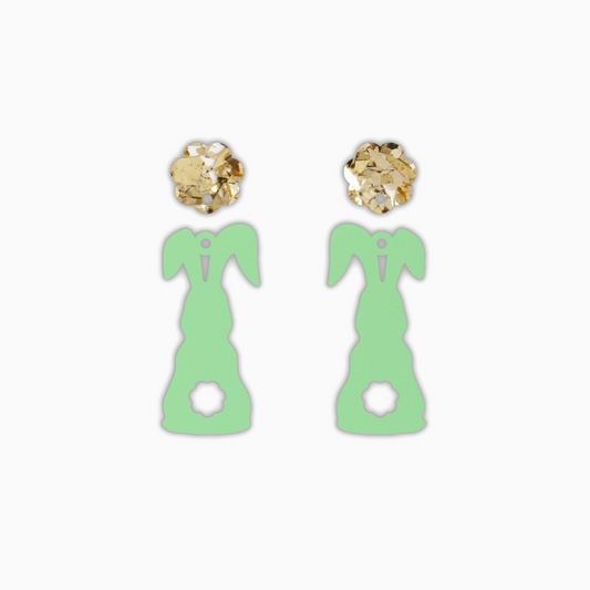 Cotton Tail Dangles, Easter Acrylic Shape - earring findings for jewellery making