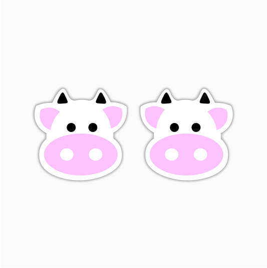 Cow Studs, Animal Acrylic Shape - earring findings for jewellery making