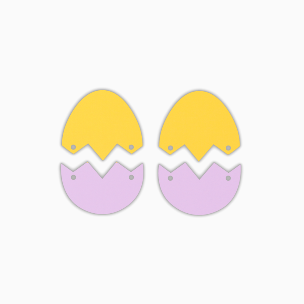 Cracked Egg Dangle, Easter Acrylic Shape - earring findings for jewellery making