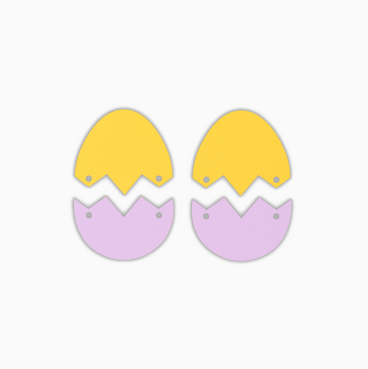 Cracked Egg Dangle, Easter Acrylic Shape - earring findings for jewellery making
