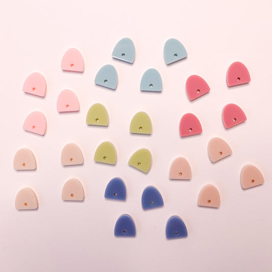 Natural Vibes Acrylic Stud Tops - 12.5mm Half Ovals