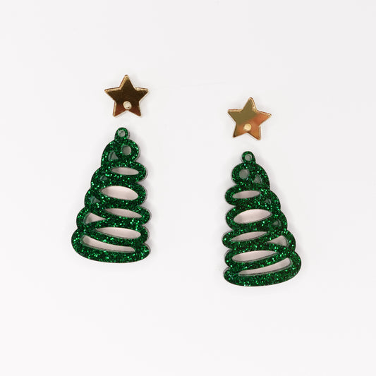 Squiggly Tree - Christmas Acrylic Shape [6 Pairs]