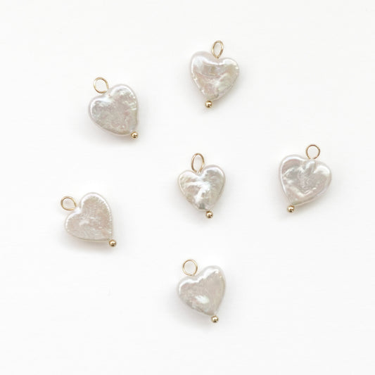 Freshwater 13mm Heart Pearls with Gold Loop - jewellery making supplies