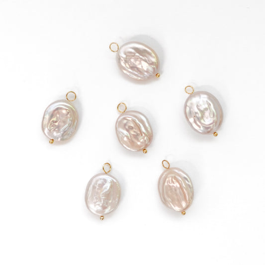 Freshwater 19-20mm Oval Pearls with Gold Loop - jewellery making supplies