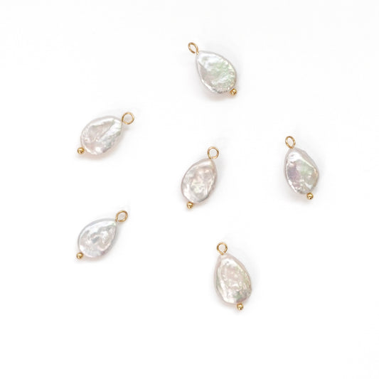 Freshwater 12-13mm Droplet Pearls with Gold Loop - jewellery making supplies