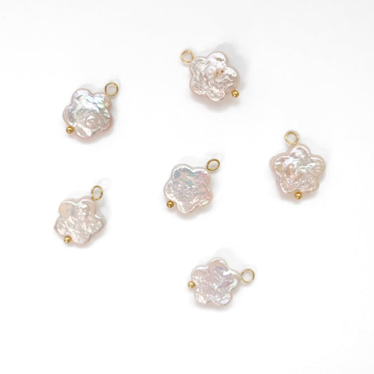 Freshwater 12-13mm Flower Pearls with Gold Loop - jewellery making supplies