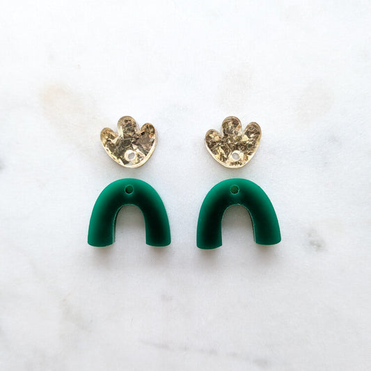 Floral Arch Dangle - Earthy Green - 1 pair