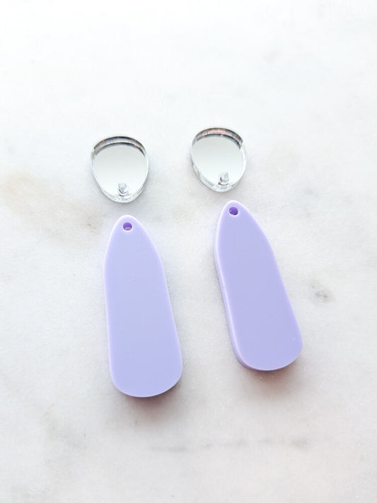 Organic Pin Drop Dangle - Playful Lilac - 1 pair
