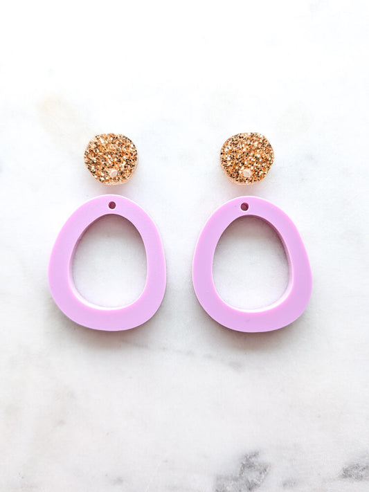 Organic Oval Dangle - Playful Pink - 1 pair