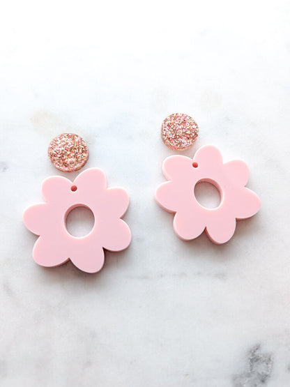 Flower Donut Dangle - Playful Pink - 1 pair