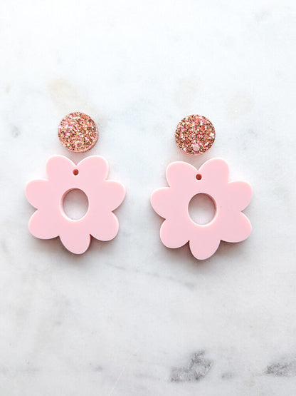 Flower Donut Dangle - Playful Pink - 1 pair