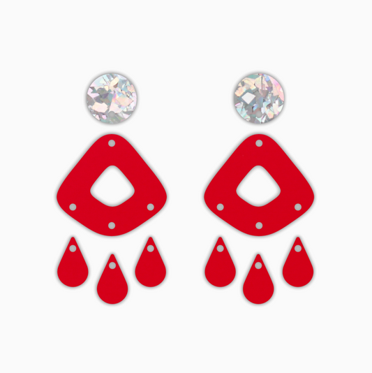 Diamond Drop Dangle, Acrylic Shape - earring findings for jewellery making