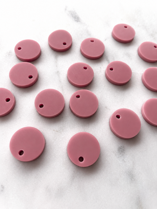 12.5mm or 15mm Dusty Pink Circle Toppers/Studs
